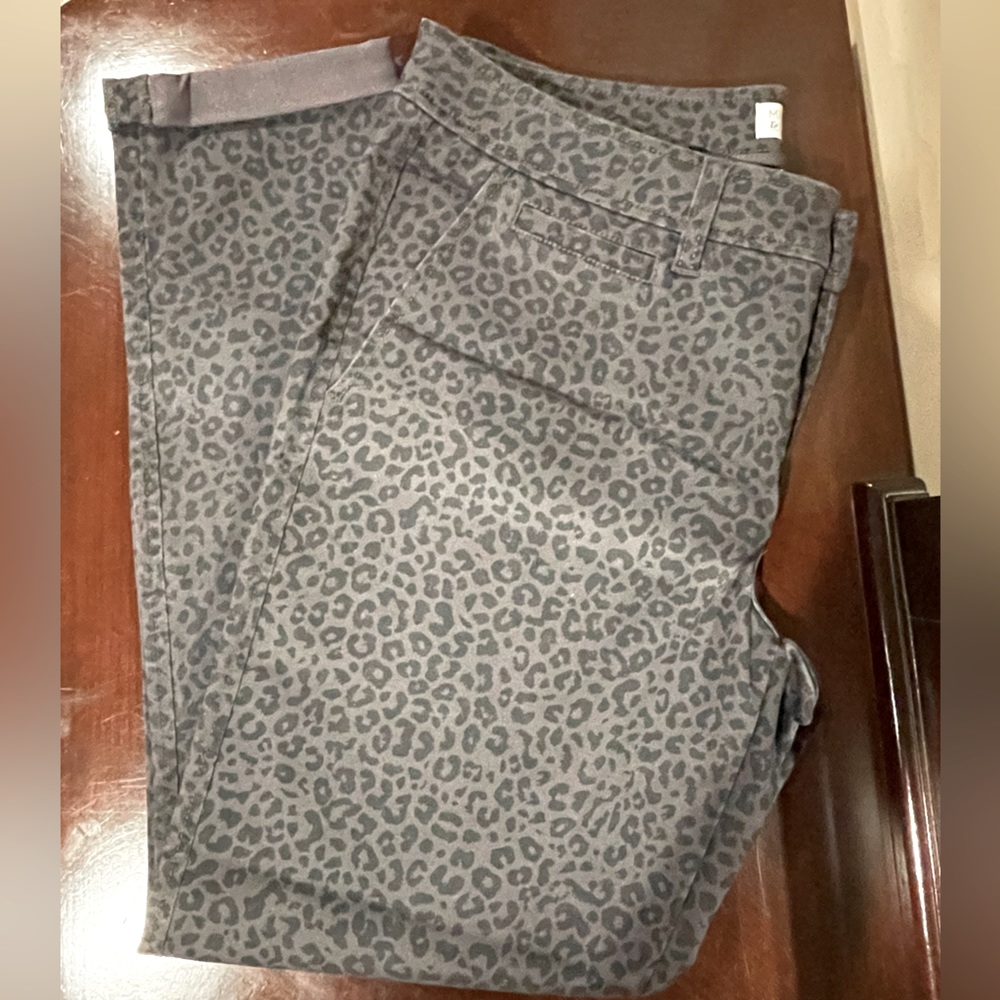 Grey leopard print pants size 14